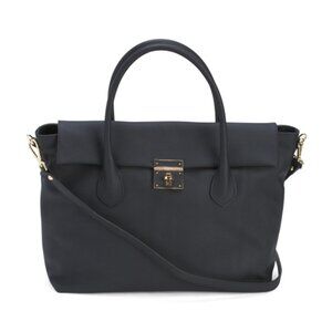 CLAUDIA Made In Italy Leather Tote With Flap And Toggle Closure